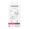 SWISSTEN Nabíjecí audio adaptér textilní USB-C (samec) / 2x USB-C (samice), 0,12 m