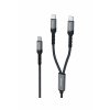 SWISSTEN Nabíjecí kabel 2v1 100 W USB-C / 2x USB-C, 1,5 m, černý
