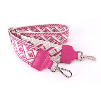 Látkový přídavný popruh  růžovo-bílo-béžová