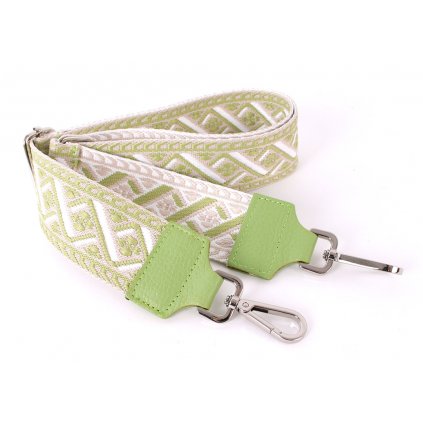 Látkový přídavný popruh zeleno-bílo-béžová