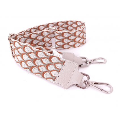 Látkový přídavný popruh šedá-hnědá-béžová-stříbrný