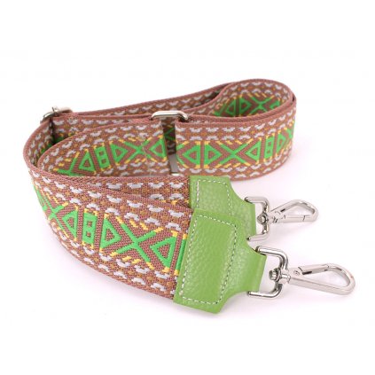 Látkový přídavný popruh zeleno-béžová-bílo-žlutá