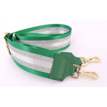 Látkový přídavný popruh zeleno-stříbrný