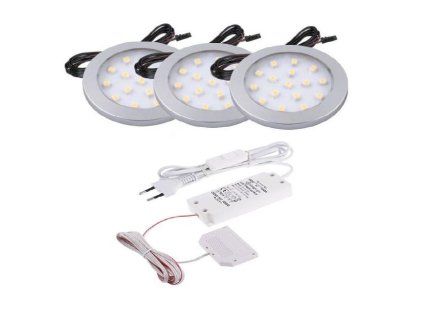 LED sada 3 svetel ORBIT chrom mat