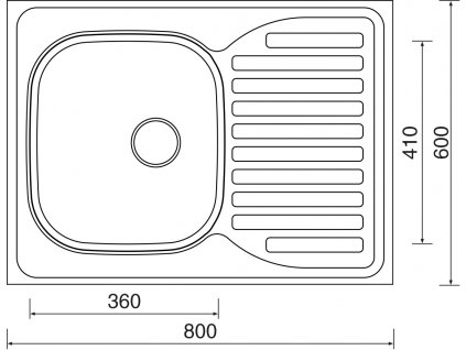 Sinks CLP-D 800 (Provedení odkap vlevo)