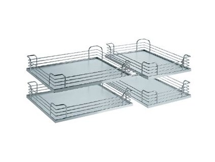 KESSEBÖHMER- MAGIC CORNER sada košů ARENA CLASSIC chrom/ bílá