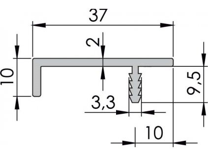 Narazeci uchytova lista UKS 11 RAL 9003 bila