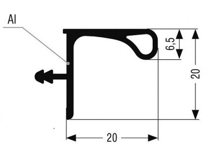 Profil úchytový pro horní skříňky 4 m černá mat