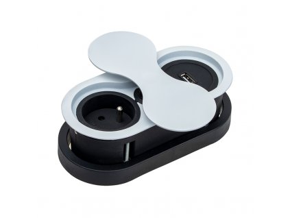 Elektro zasuvka EIGHT bila 1 x 230V a 1 x USB 3