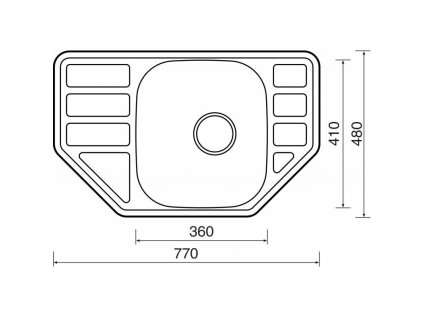 Set Sinks CORNO 770 V matný 0,6 mm + baterie  + Dárek