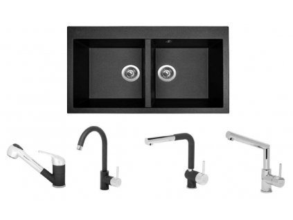 Set Sinks AMANDA 860 DUO Metalblack+ baterie  + Dárek