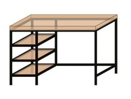 K20 systém pracovní stůl černý mat (Rozměr 1500x800x600 mm)