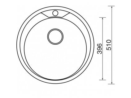 Sinks ROUND 510 matný 0,6 mm