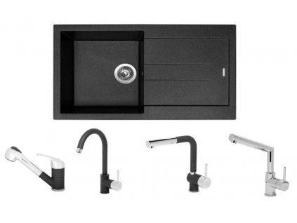 Set Sinks AMANDA 860 + baterie (Barva Šedá metalická, Označení Titanium)