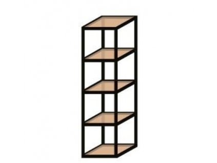 K20 systém komínový policový regál černý mat (Rozměr 400x1500x400 mm)