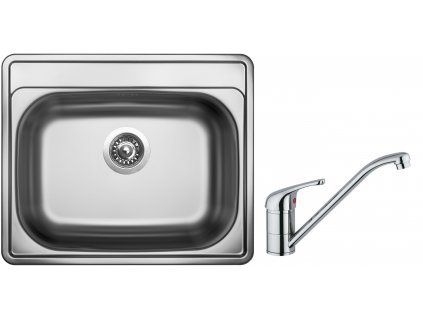 Set Sinks COMFORT 600 V matný 0,6 mm + baterie (baterie PRONTO)