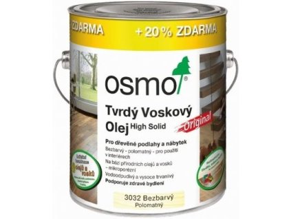 OSMO tvrdý voskový olej Originál 3032 bezbarvý hedvábný polomat (Balení 2,5 l)