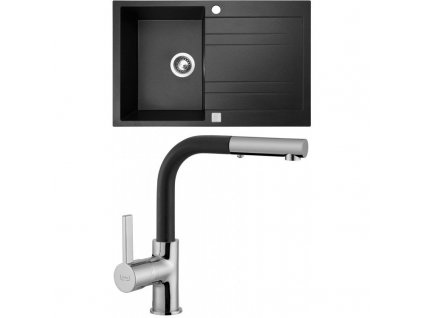 Set Sinks GRANDE 800 + ENIGMA S GR (Barva Černá granitová, Označení Granblack)