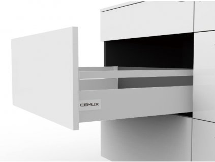 Cemux A Box zásuvka bílá H135 s relingem (Délka 450 mm)