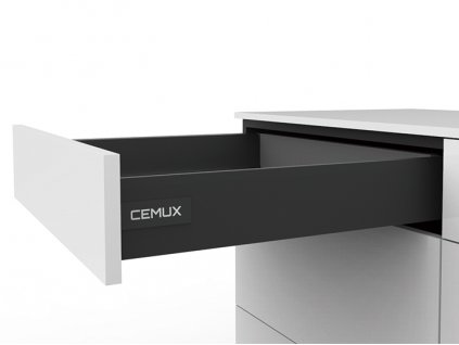Cemux A Box zásuvka antracit Push-open výška 84 mm délka 500 mm