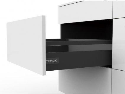 Cemux A Box zásuvka antracit H135 s relingem (Délka 300 mm)