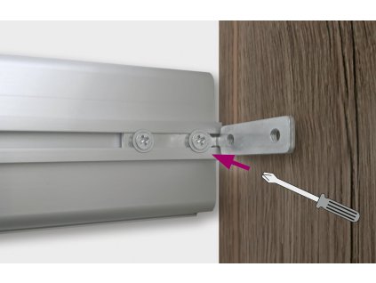 LED profil pro bezúchytkové dveře J -délka 2050 mm nerez broušený