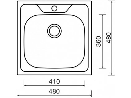 Sinks CLASSIC 480 matný 0,6 mm (Výpust 3  1/2")