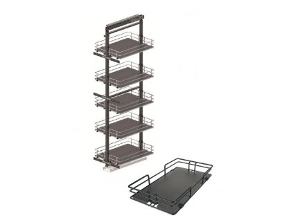 Kování pro potravinovou skříň 1850-2000 grafit plné dno s dotlumením (Šířka skříňky 300 mm)