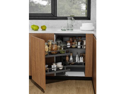 Cemux CORNER FRONT Style s tlumením antracit (Min. šířka otvoru 422 mm, Šířka skříňky 900 mm)