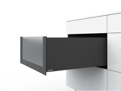 Cemux H Box SLIM vnitřní zásuvka H170 čelní sklo H199 antracit (Délka 500 mm)