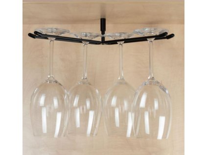 Držák sklenic typ "V" pro 4 ks (Barva Černá matná)