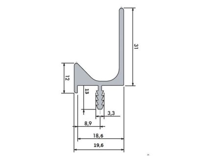 Úchytkový profil UKS5 NEW 3 m INOX