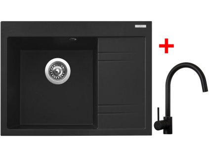 Set Sinks RIM 650 L + baterie VITALIA černá matná