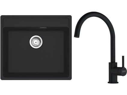 Franke dřez MRG 610-52  RTL + FC 6018 (Barva Černá, Označení Černá matná)