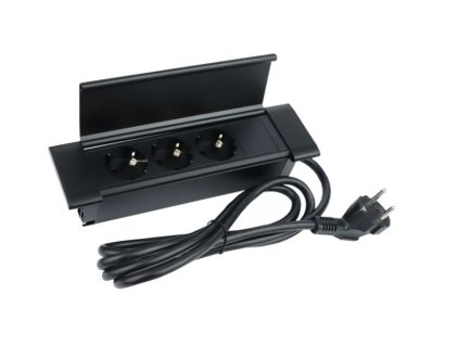 vyklopna zasuvka flatbox 2x230V cerna obr2