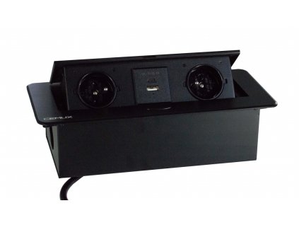 zasuvka vyklopna 230 usb cerna