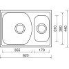 Sinks TWIN 620 1 V matny 0,6mm2