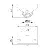 Kolecko prumer 30 mm pevne s gumou