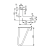 Stolova noha SY 42 Vyska 400 cerna mat schema