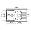 Sinks TWIN 780 1 V matny 0,6mm