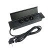 zasuvka flatbox 3x230v 2xUSB cerna obr1
