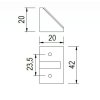 Spojovací roh plastový dvojitý 42 mm (Barva Bílá)