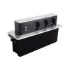 Design Light HOPBOX vysuvna zasuvka 3 x 230V a 2 x USB nerez brousena a kabel 2 m 2