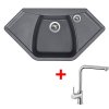 Set Sinks NAIKY 980 + baterie (Barva Černá granitová, Baterie VITALIA, Označení Granblack)