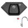 Set Sinks NAIKY 980 + baterie (Barva Černá granitová, Baterie VITALIA, Označení Granblack)