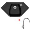 Set Sinks NAIKY 980 + baterie (Barva Černá granitová, Baterie VITALIA, Označení Granblack)