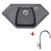 Set Sinks NAIKY 980 + baterie (Barva Černá granitová, Baterie VITALIA, Označení Granblack)