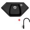 Set Sinks NAIKY 980 + baterie (Barva Černá granitová, Baterie VITALIA, Označení Granblack)