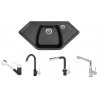 Set Sinks NAIKY 980 + baterie (Barva Černá granitová, Baterie VITALIA, Označení Granblack)