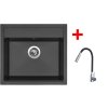 Set Sinks SOLO 560 + baterie ELASTA S nerez/černá (Barva Černá granitová, Označení Granblack)